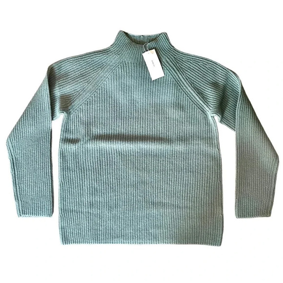NWT Vince Wool Cashmere Mock Neck Ribbed Pullover Knit Sweater Size M - Picture 3 of 10